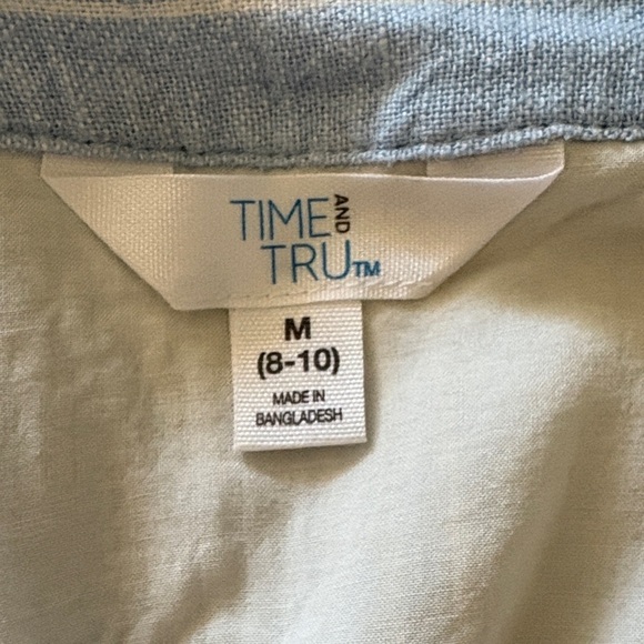 Light Blue with White Striped Ruffle Sleeve Button Front Dress LNWOT - Picture 2 of 14